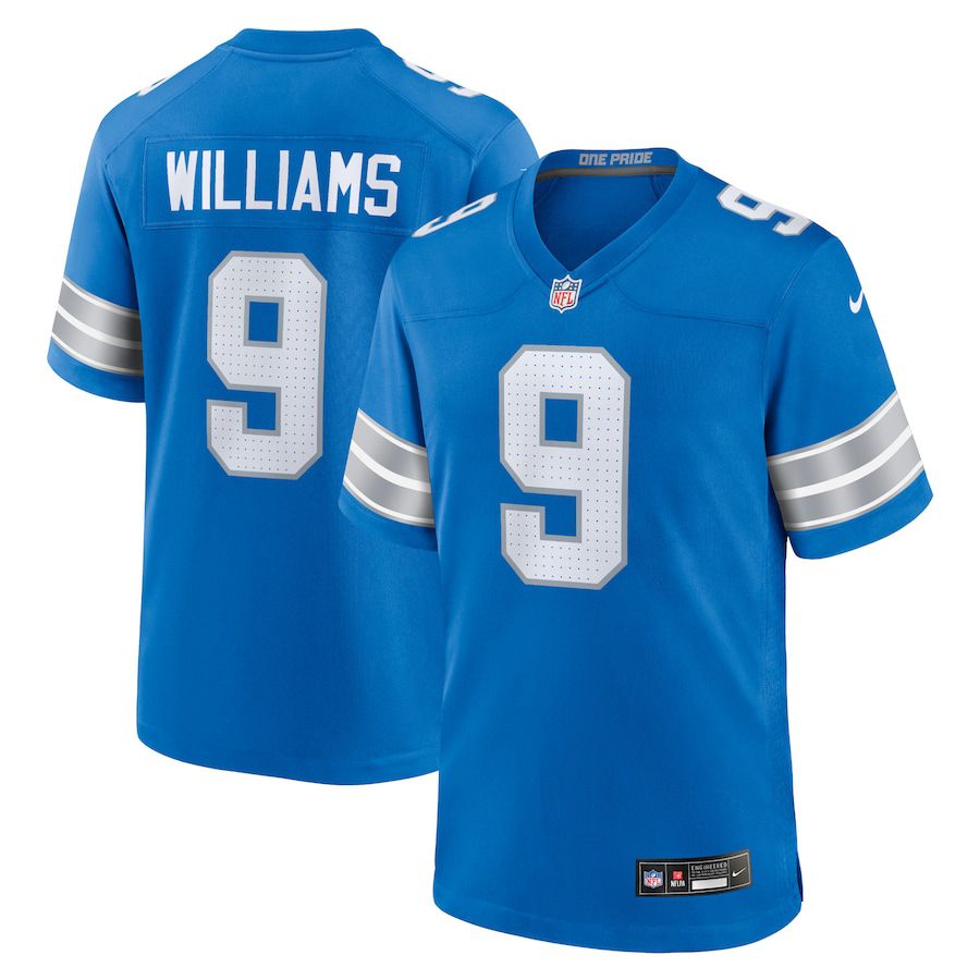 Men Detroit Lions #9 Jameson Williams Nike Blue Game NFL Jersey